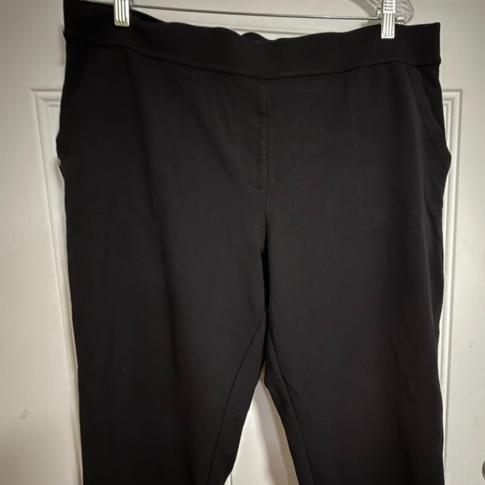 Liz Claiborne Women's Black Knit Pants XXL Pull-On Stretch Straight Leg - Picture 3 of 8
